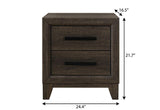 22" Dark Brown And Brown Wood Two Drawer Nightstand - HomeRoots - Flyclothing LLC