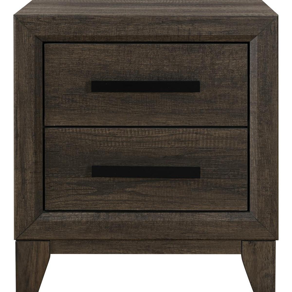 22" Dark Brown And Brown Wood Two Drawer Nightstand - HomeRoots - Flyclothing LLC