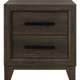 22" Dark Brown And Brown Wood Two Drawer Nightstand - HomeRoots - Flyclothing LLC