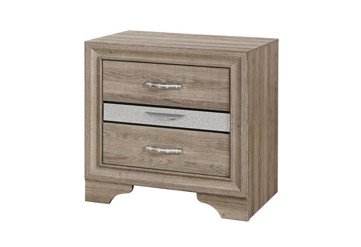 26" Natural Wood Two Drawer Nightstand - HomeRoots - Flyclothing LLC