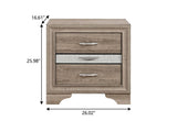 26" Natural Wood Two Drawer Nightstand - HomeRoots - Flyclothing LLC