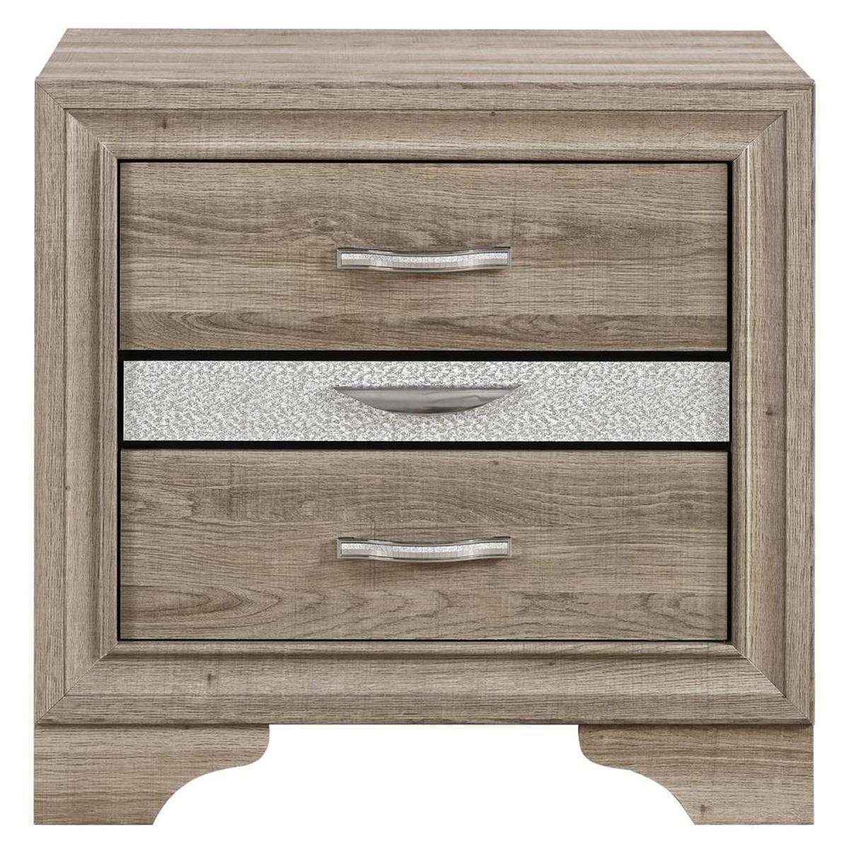 26" Natural Wood Two Drawer Nightstand - HomeRoots - Flyclothing LLC