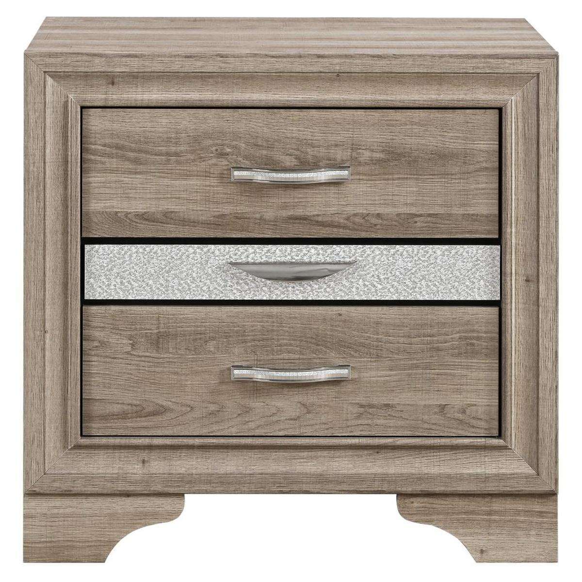 26" Natural Wood Two Drawer Nightstand - HomeRoots - Flyclothing LLC
