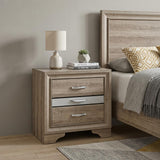 26" Natural Wood Two Drawer Nightstand - HomeRoots - Flyclothing LLC