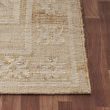 2' X 3' Ivory Blue And Natural Medallion Hand Woven Area Rug - HomeRoots - Flyclothing LLC