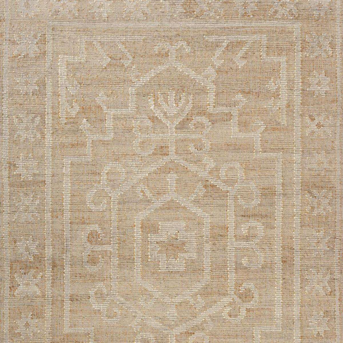 2' X 3' Ivory Blue And Natural Medallion Hand Woven Area Rug - HomeRoots - Flyclothing LLC