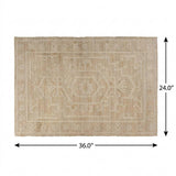 2' X 3' Ivory Blue And Natural Medallion Hand Woven Area Rug - HomeRoots - Flyclothing LLC