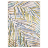4' X 6' Beige Blue And Green Floral Washable Indoor Outdoor Area Rug - HomeRoots - Flyclothing LLC