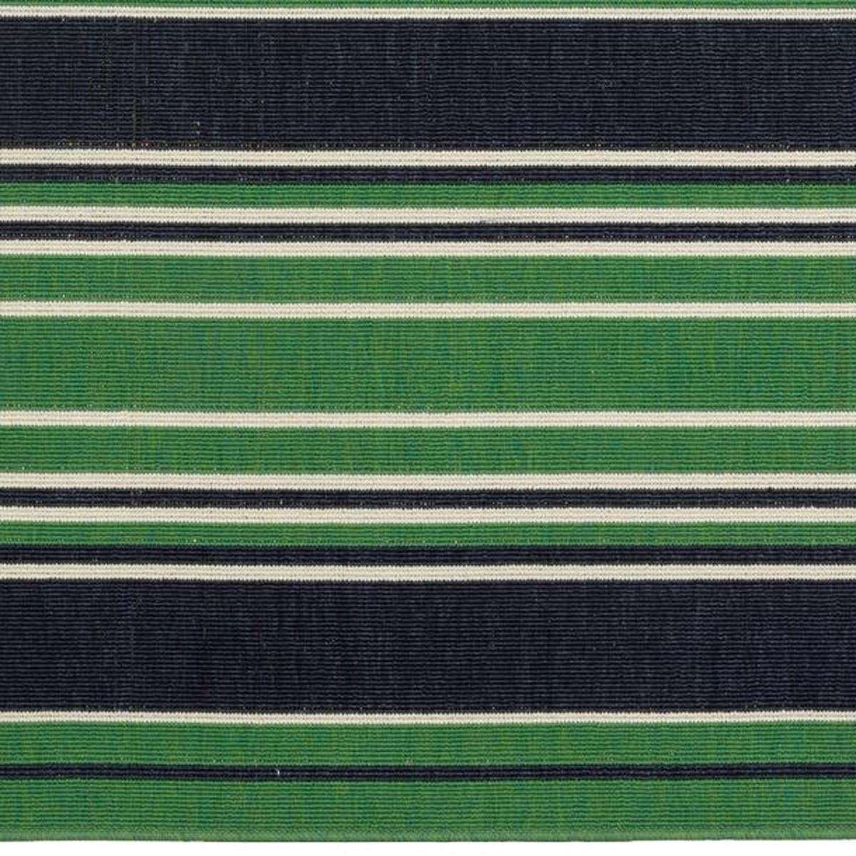 3' X 5' Green And Navy Blue Striped Indoor Outdoor Area Rug - HomeRoots - Flyclothing LLC