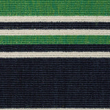 3' X 5' Green And Navy Blue Striped Indoor Outdoor Area Rug - HomeRoots - Flyclothing LLC