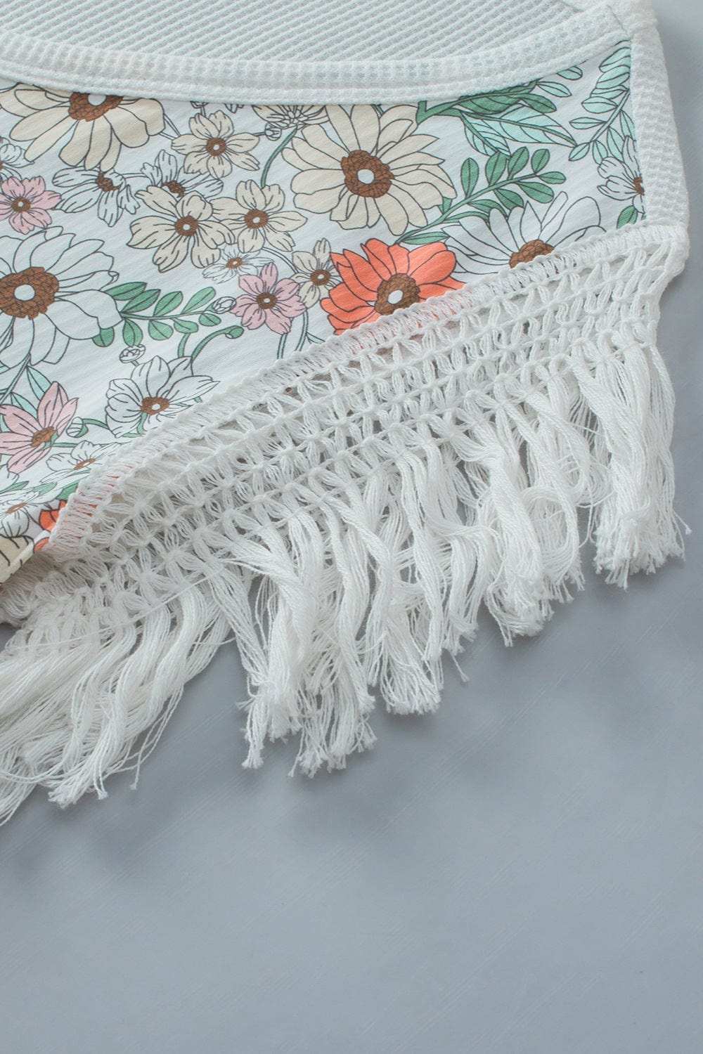 Fringe Printed V-Neck Top - Trendsi - Flyclothing LLC