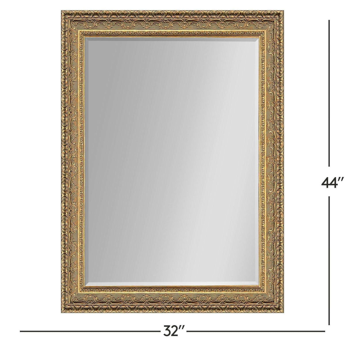 44" Gold Ornate Framed Accent Mirror