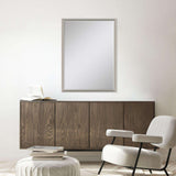 38" Silver Solid Wood Framed Accent Mirror
