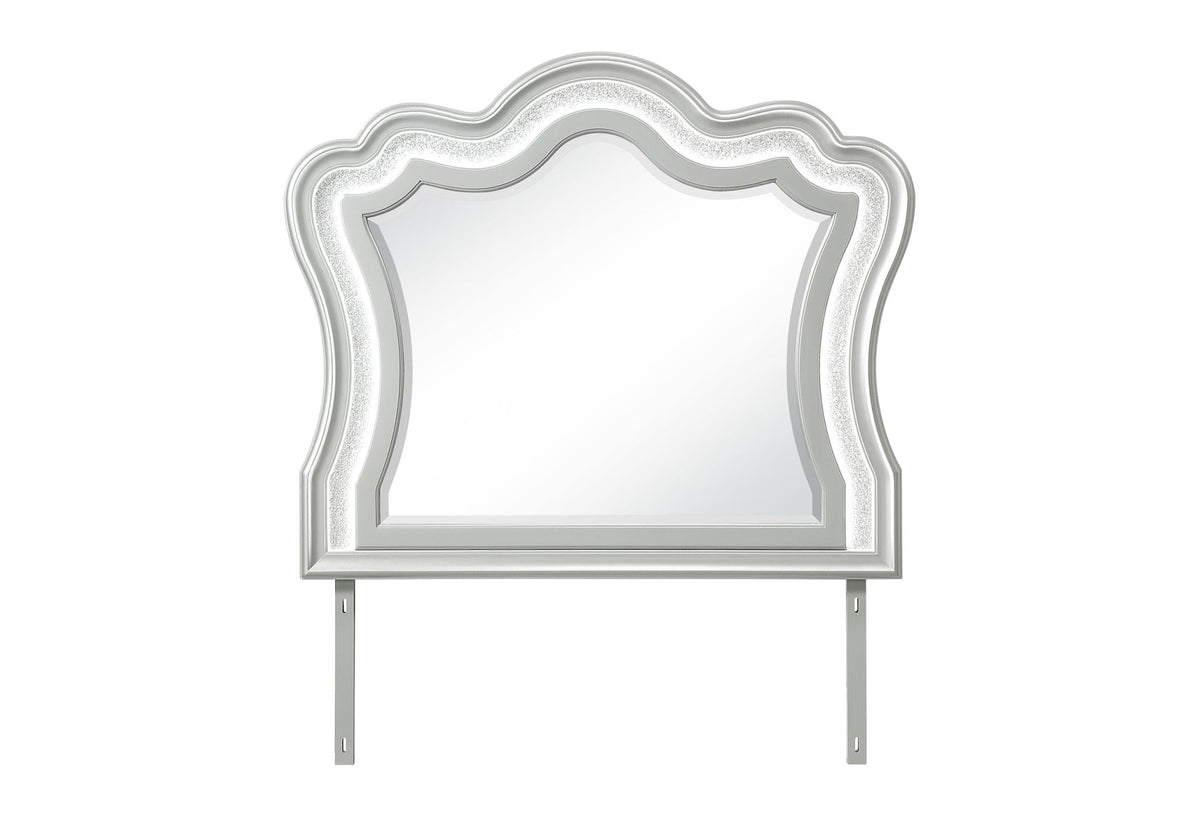 42" Silver Wood Lighted Dresser Mount Framed
