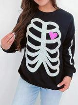 Full Size Halloween Round Neck Long Sleeve Sweatshirt Plus Size - Trendsi - Flyclothing LLC