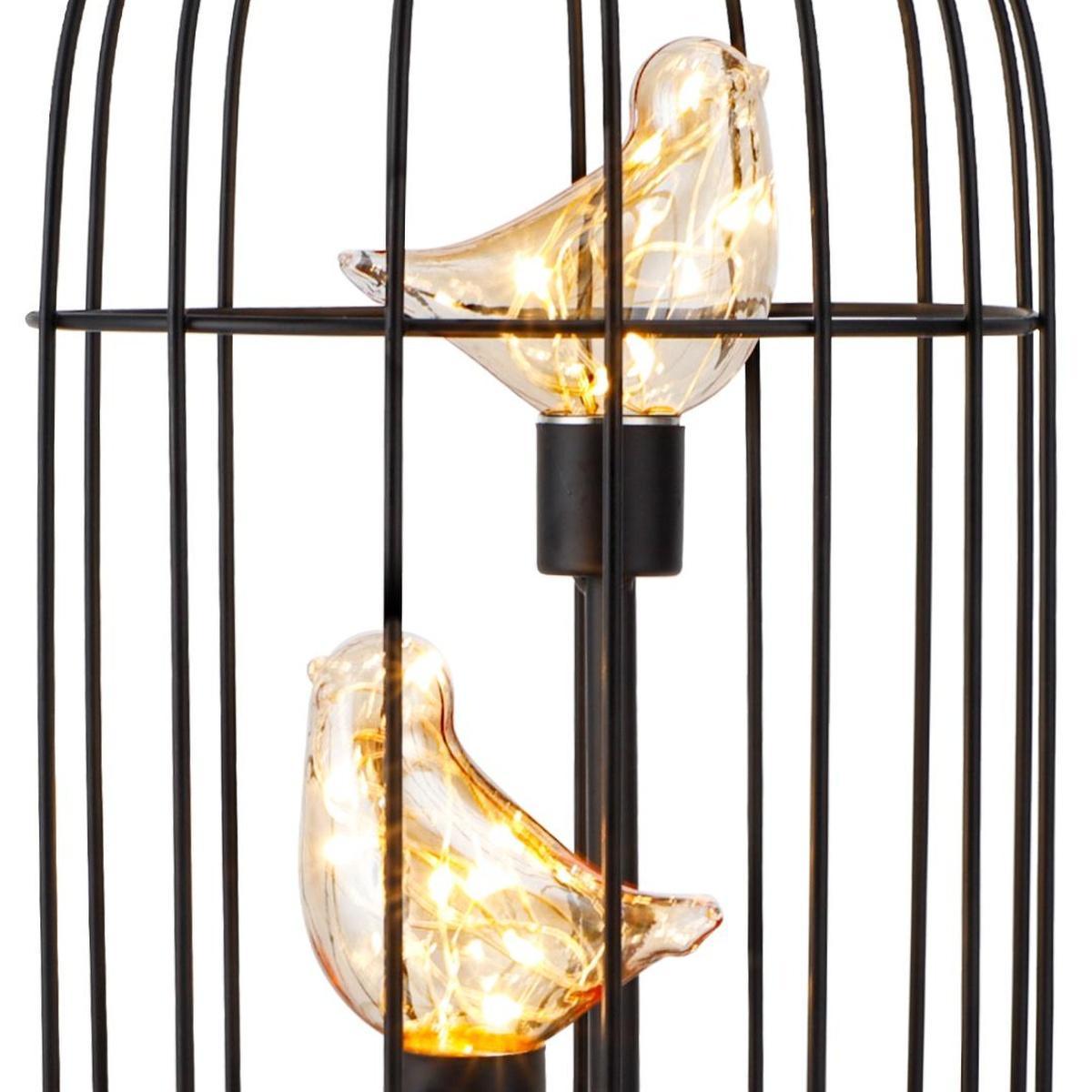 12" Black Novelty Animals Desk Lamp With Cage Shade - HomeRoots - Flyclothing LLC