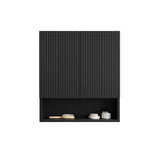 26" Black Wood Floating Double Door Bathroom Vanity - HomeRoots - Flyclothing LLC