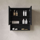 26" Black Wood Floating Double Door Bathroom Vanity - HomeRoots - Flyclothing LLC