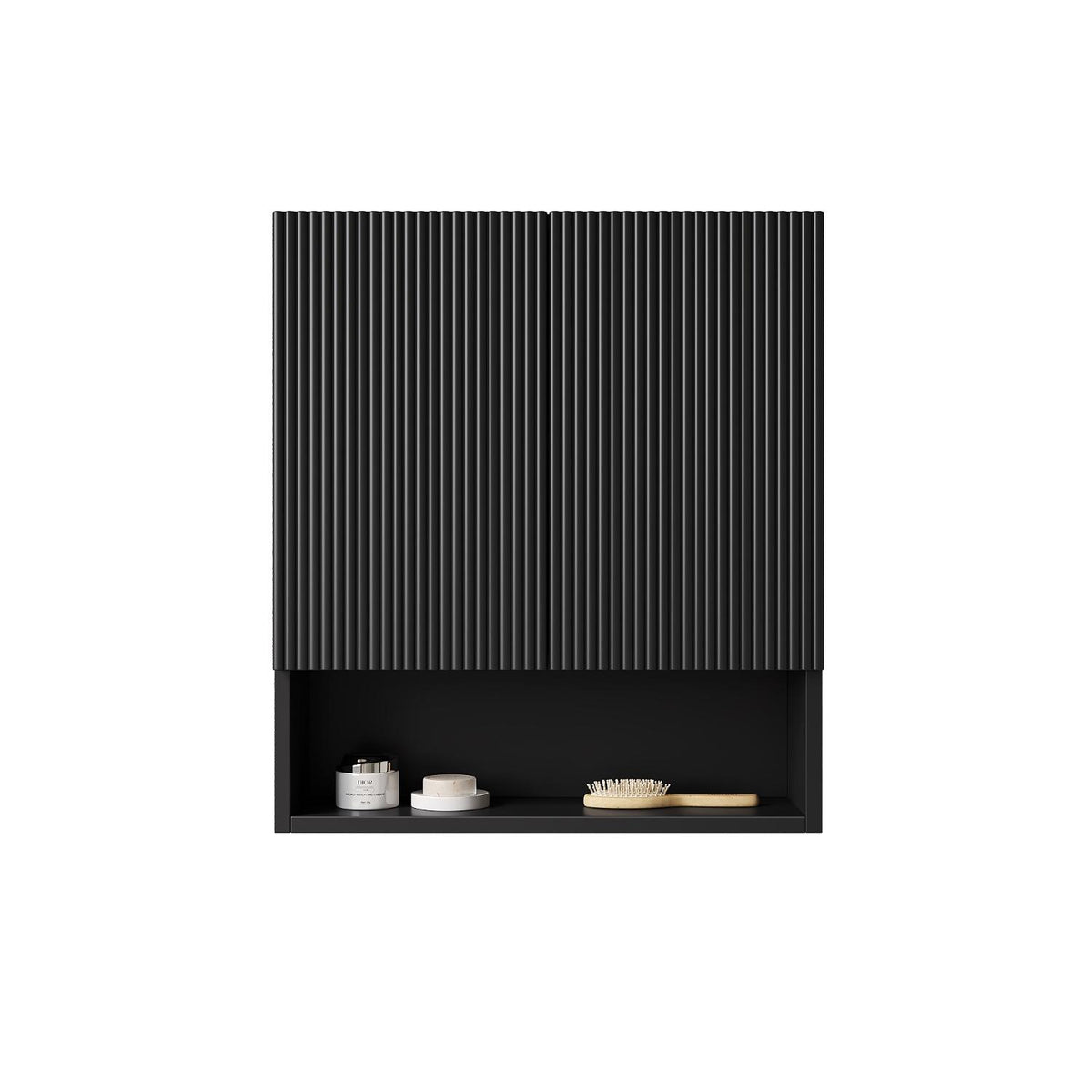 26" Black Wood Floating Double Door Bathroom Vanity - HomeRoots - Flyclothing LLC