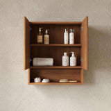 26" Brown Wood Floating Double Door Bathroom Vanity - HomeRoots - Flyclothing LLC