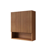26" Brown Wood Floating Double Door Bathroom Vanity - HomeRoots - Flyclothing LLC