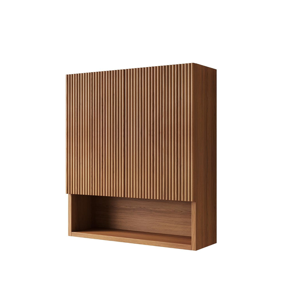 26" Brown Wood Floating Double Door Bathroom Vanity - HomeRoots - Flyclothing LLC