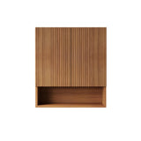 26" Brown Wood Floating Double Door Bathroom Vanity - HomeRoots - Flyclothing LLC