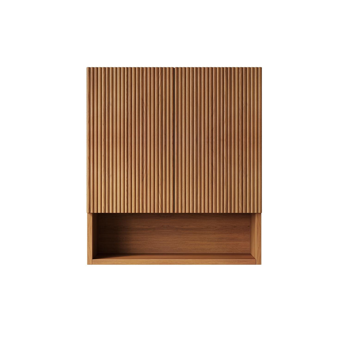 26" Brown Wood Floating Double Door Bathroom Vanity - HomeRoots - Flyclothing LLC