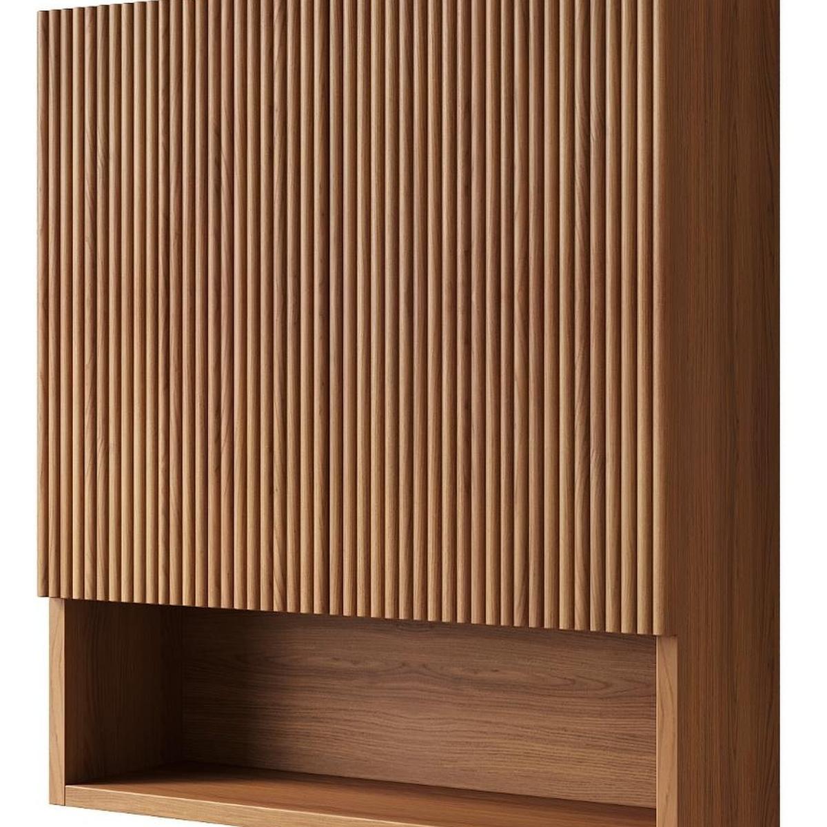 26" Brown Wood Floating Double Door Bathroom Vanity - HomeRoots - Flyclothing LLC