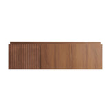 47" Brown Wood Floating Double Door Bathroom Vanity