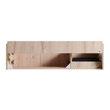 47" Brown Wood Floating Double Door Bathroom Vanity