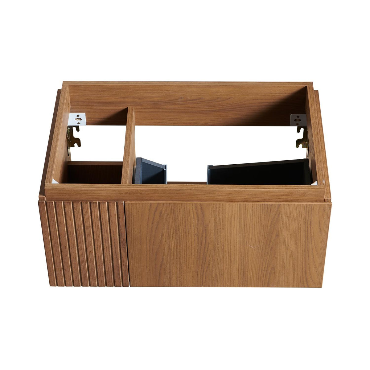30" Brown Wood Floating Single Door Bathroom Vanity - HomeRoots - Flyclothing LLC