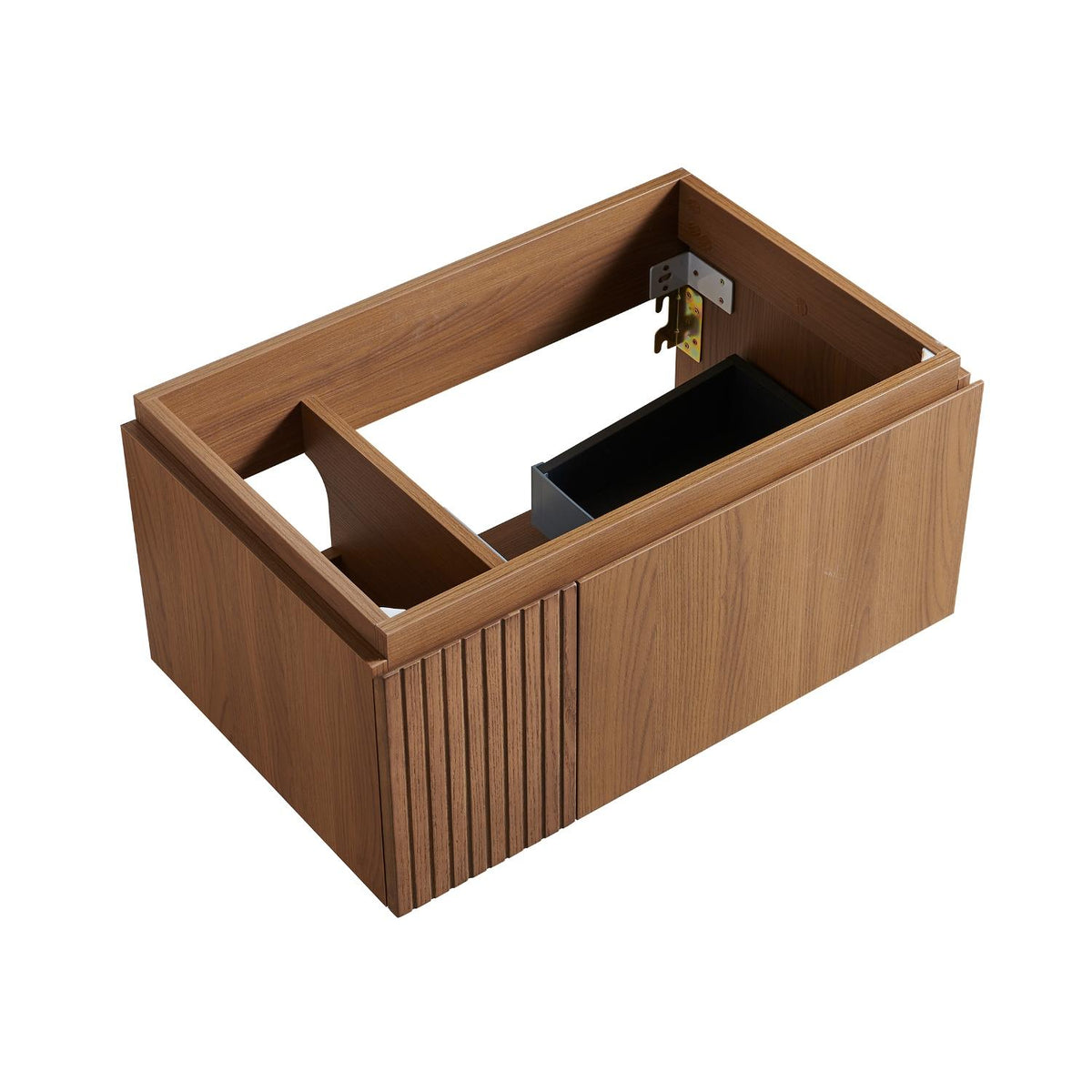 30" Brown Wood Floating Single Door Bathroom Vanity - HomeRoots - Flyclothing LLC