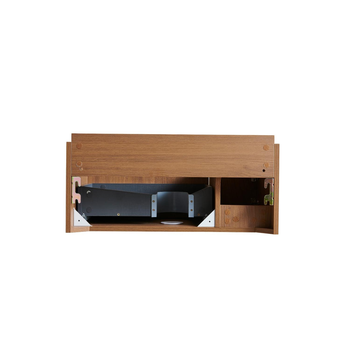 30" Brown Wood Floating Single Door Bathroom Vanity - HomeRoots - Flyclothing LLC