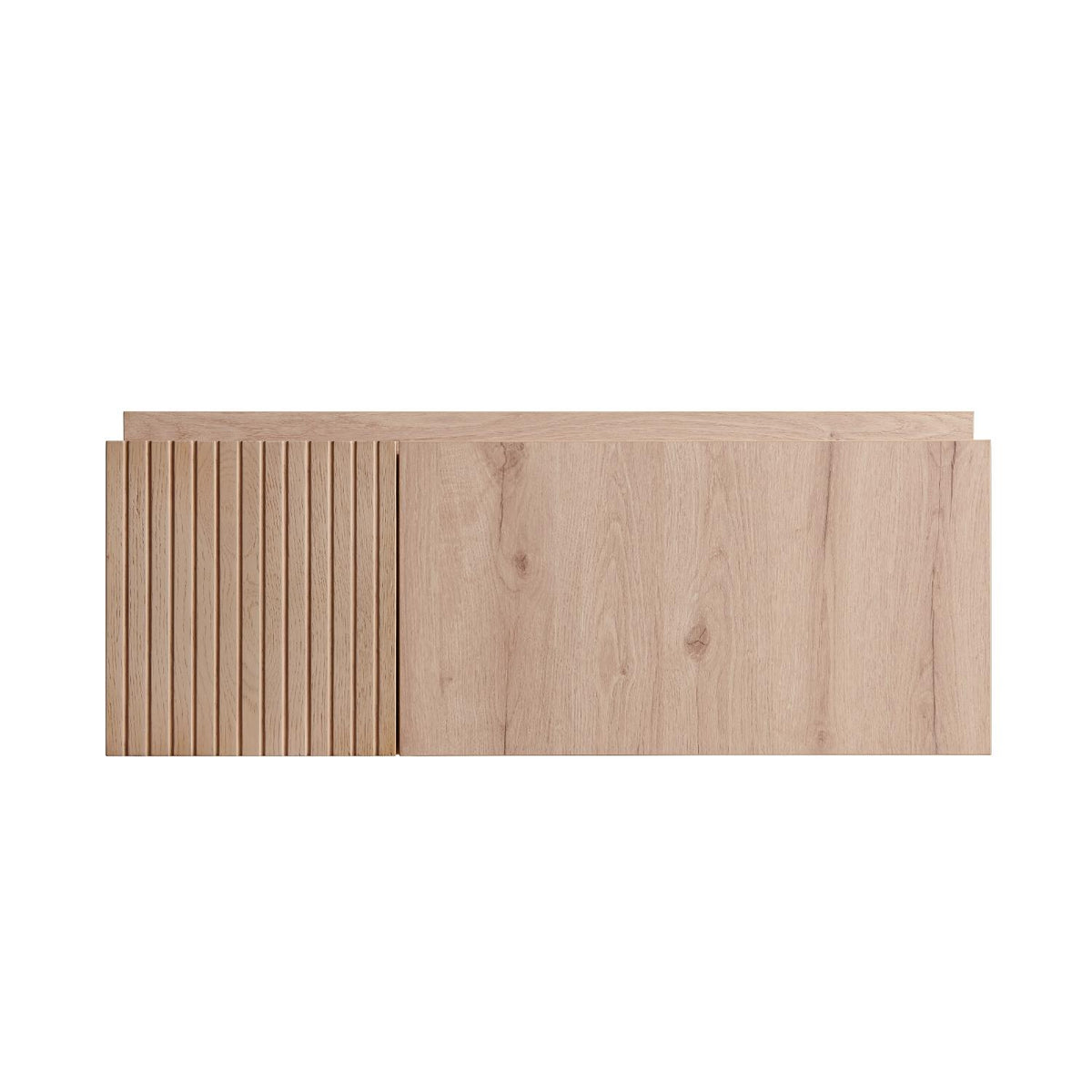 35" Brown Wood Floating Single Door Bathroom Vanity - HomeRoots - Flyclothing LLC