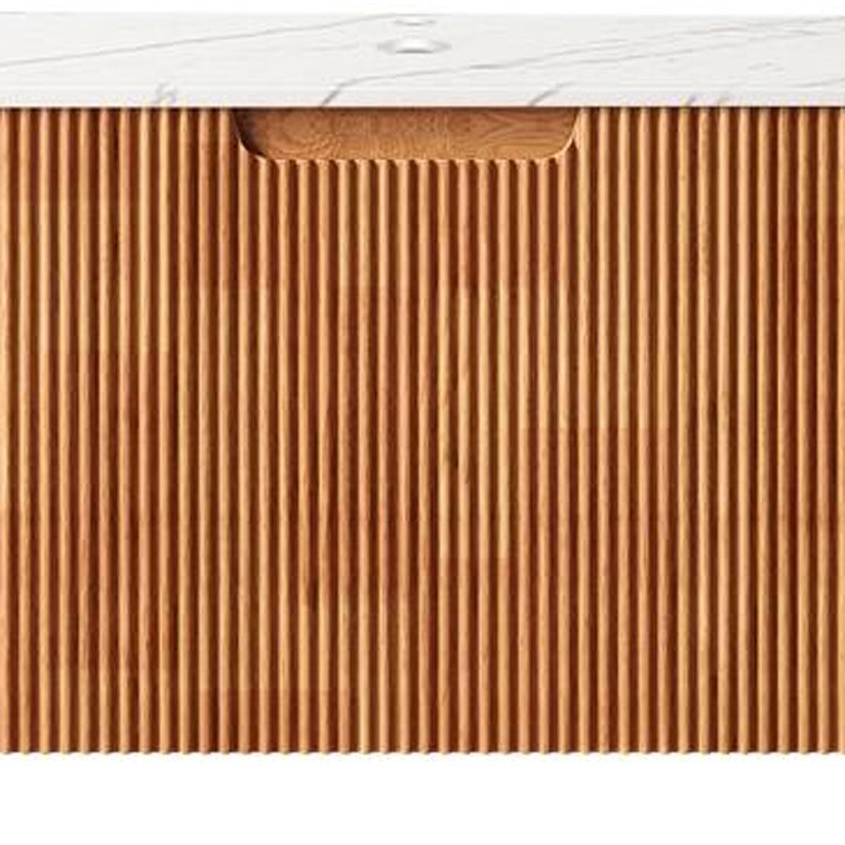 30" Brown Wood Floating Bathroom Vanity - HomeRoots - Flyclothing LLC