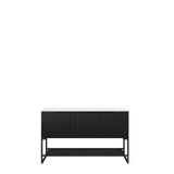48" Black Wood Freestanding Three Door Bathroom Vanity