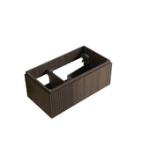 35" Brown Wood Floating Single Door Bathroom Vanity - HomeRoots - Flyclothing LLC