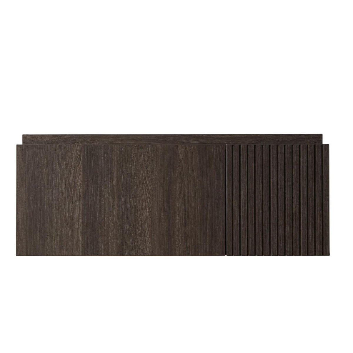 35" Brown Wood Floating Single Door Bathroom Vanity - HomeRoots - Flyclothing LLC