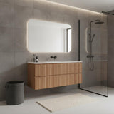41" Brown Wood Floating Three Door Bathroom Vanity
