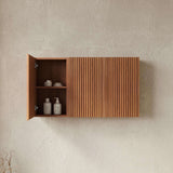 41" Brown Wood Floating Three Door Bathroom Vanity