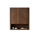 26" Brown Wood Floating Double Door Bathroom Vanity
