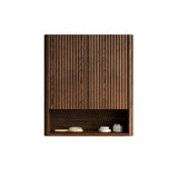 26" Brown Wood Floating Double Door Bathroom Vanity