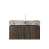 30" Black Wood Floating Single Door Bathroom Vanity With White Sink - HomeRoots - Flyclothing LLC