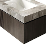 30" Black Wood Floating Single Door Bathroom Vanity With White Sink - HomeRoots - Flyclothing LLC