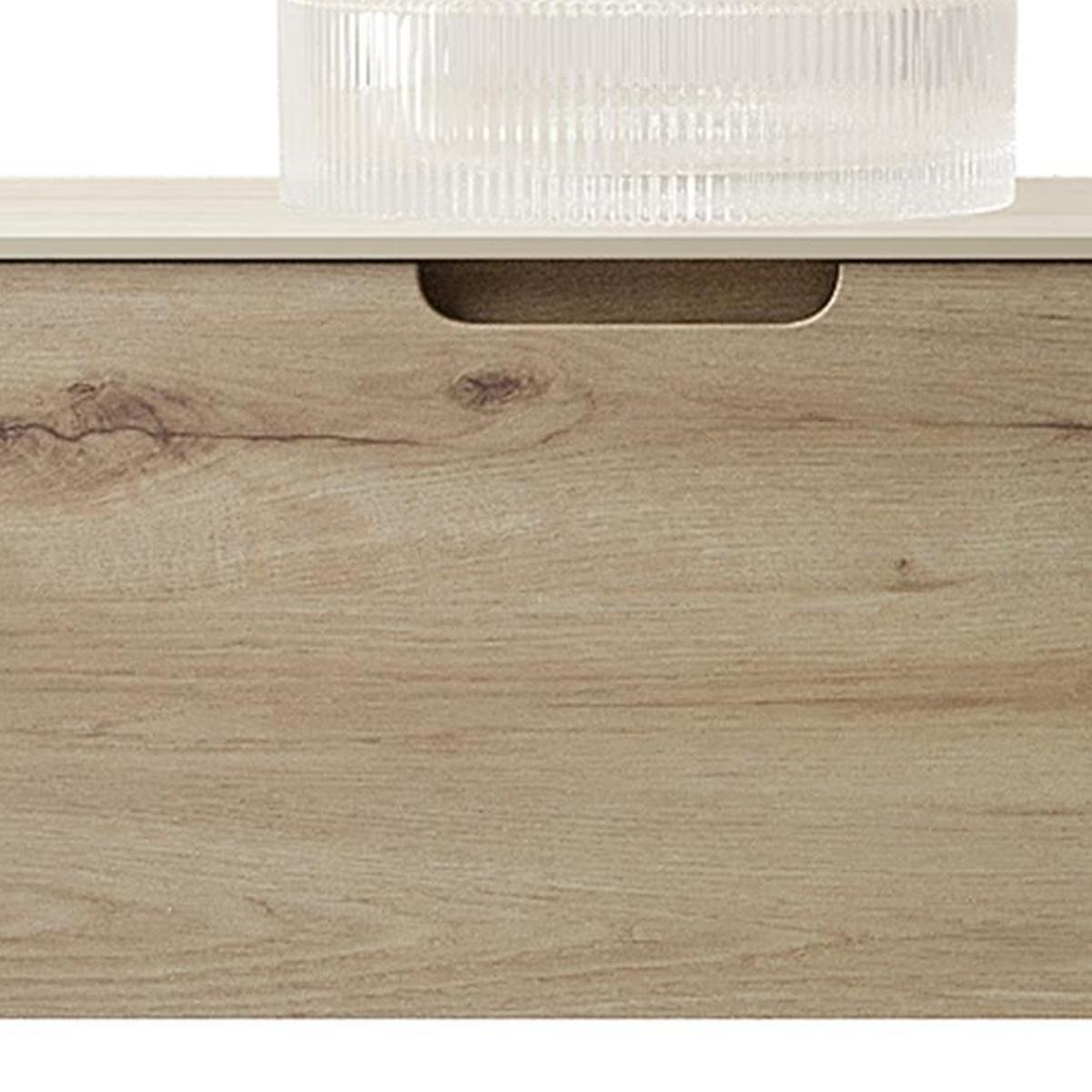 30" Brown Wood Floating Bathroom Vanity With White Sink - HomeRoots - Flyclothing LLC