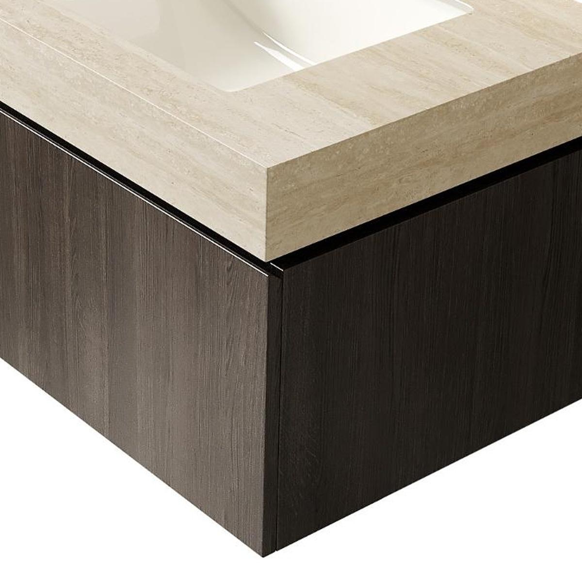 30" Black Wood Floating Bathroom Vanity With White Sink - HomeRoots - Flyclothing LLC