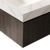30" Black Wood Floating Single Door Bathroom Vanity With White Sink - HomeRoots - Flyclothing LLC