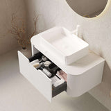 36" White Wood Floating Bathroom Vanity With Sink