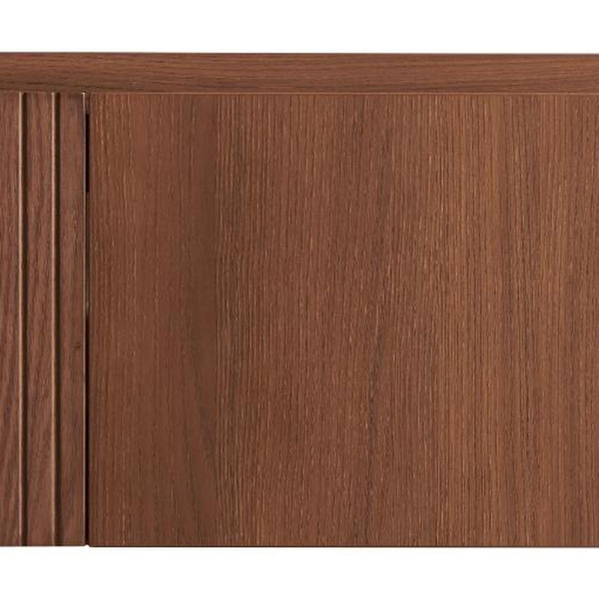35" Brown Wood Floating Single Door Bathroom Vanity - HomeRoots - Flyclothing LLC